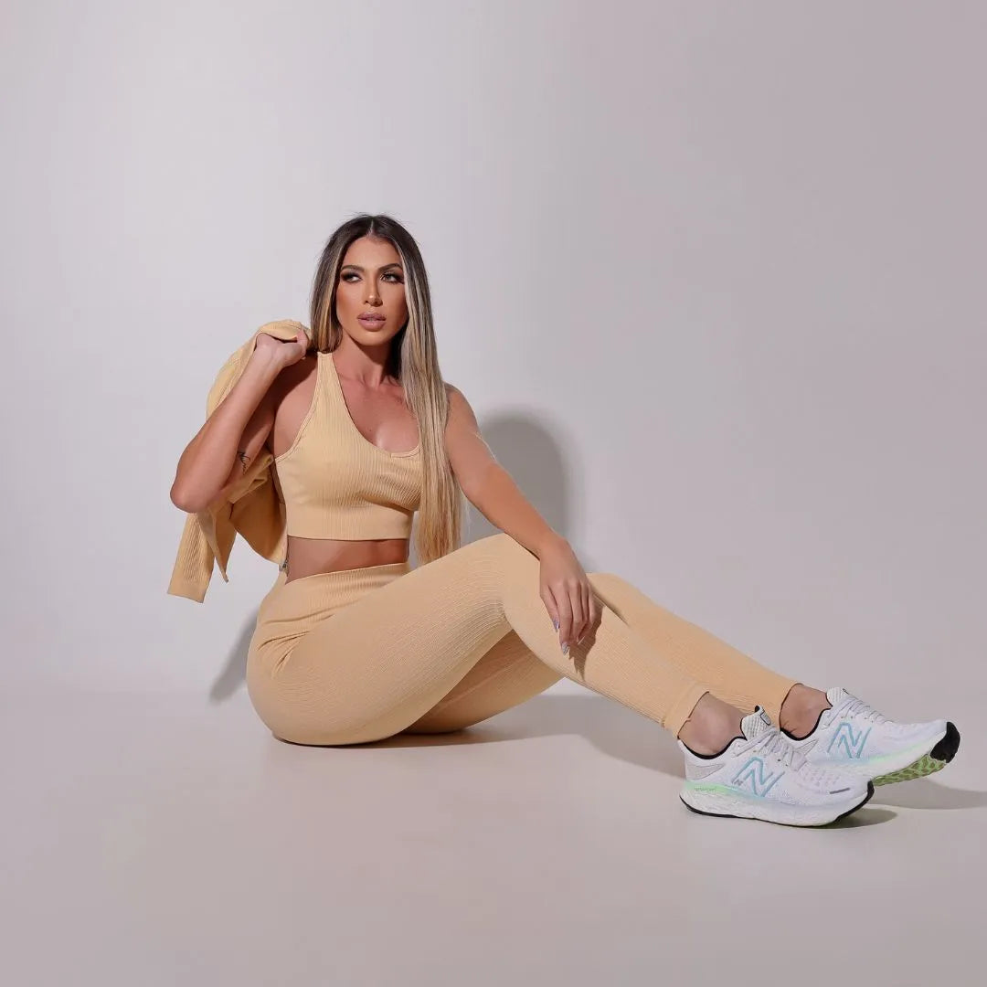 Coleção Essence Fitness Bege 06 Peças - Sobre Essência