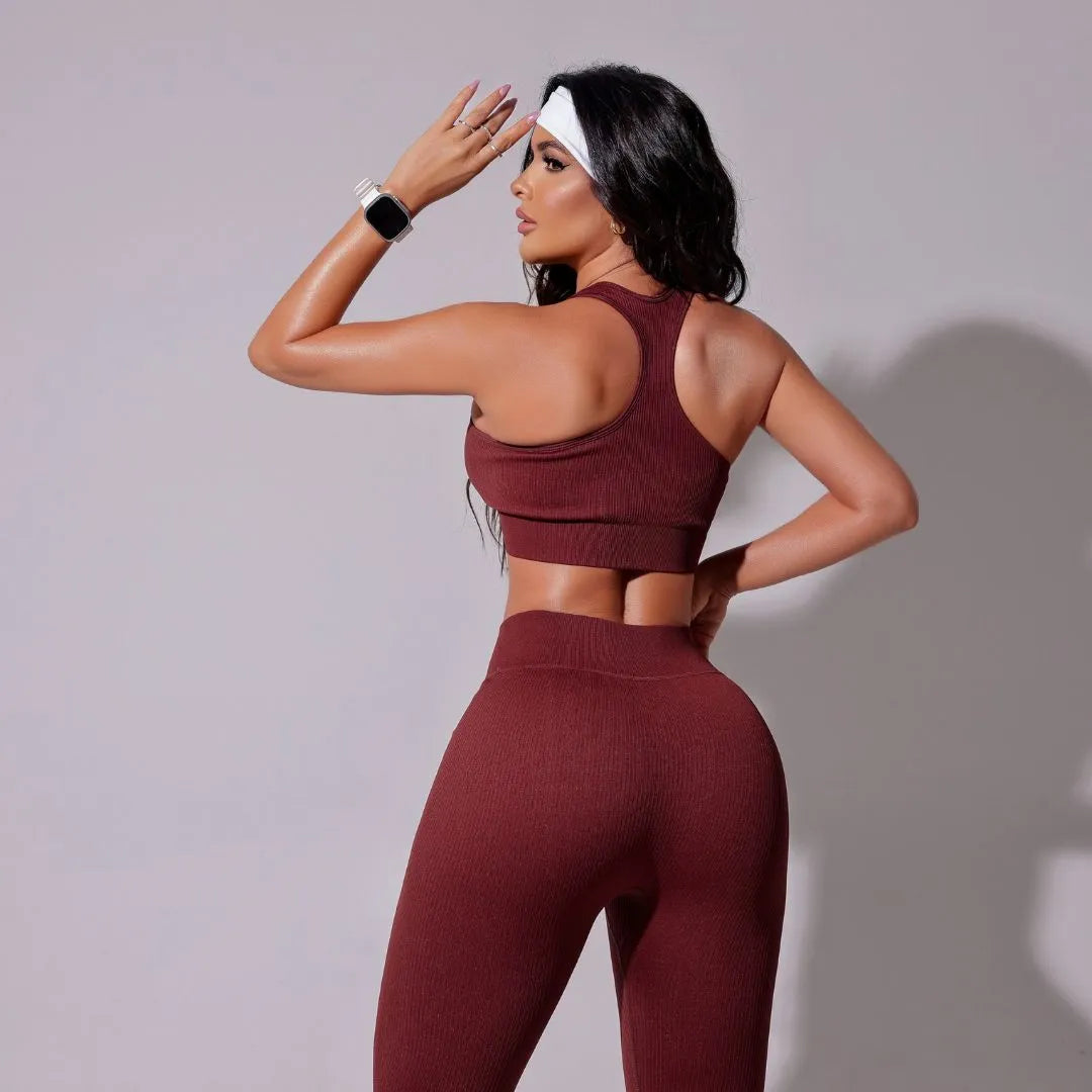 Conjunto Infinity Fitness Canelado Vinho - Sobre Essência