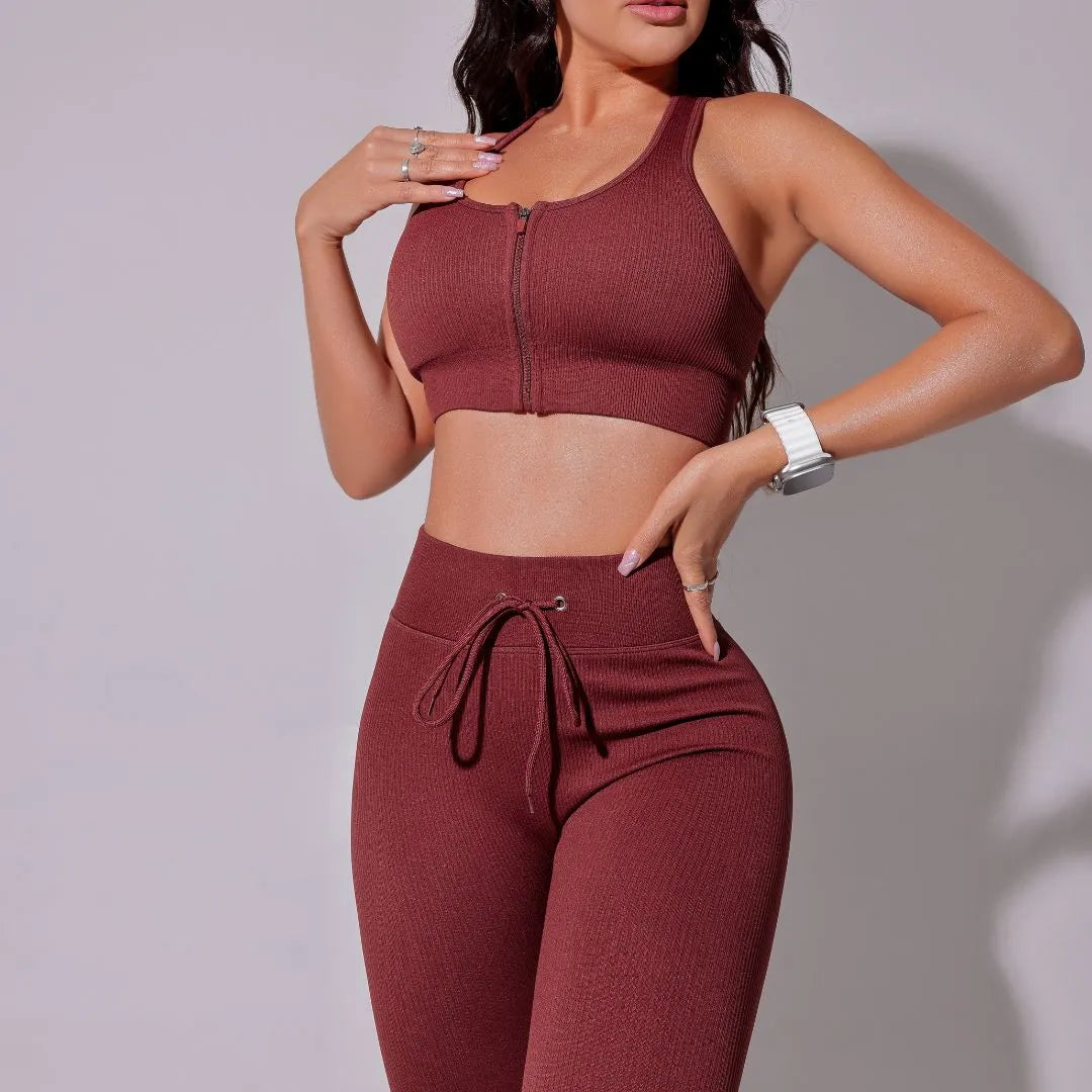 Conjunto Infinity Fitness Canelado Vinho - Sobre Essência
