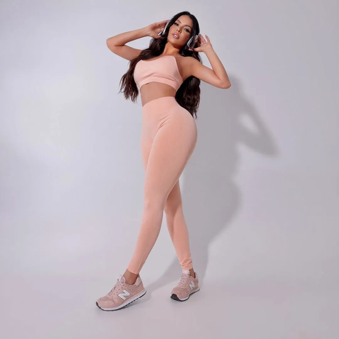 Calça Fitness Encantadora Salmão Mesclado - Sobre Essência