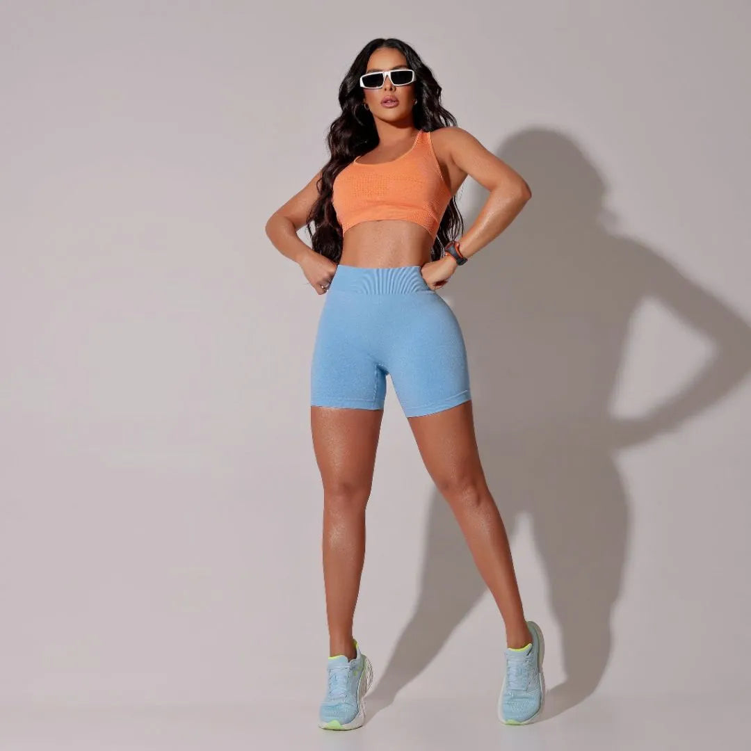 Top Fitness Liso Alto Conforto Laranja - Sobre Essência