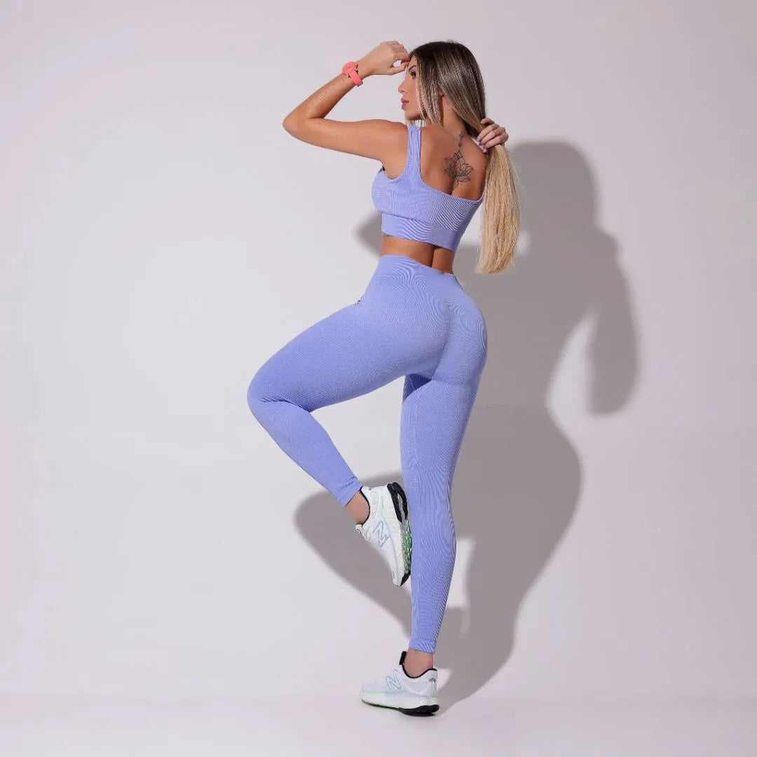 Calça Intense Fitness Canelado Lilás