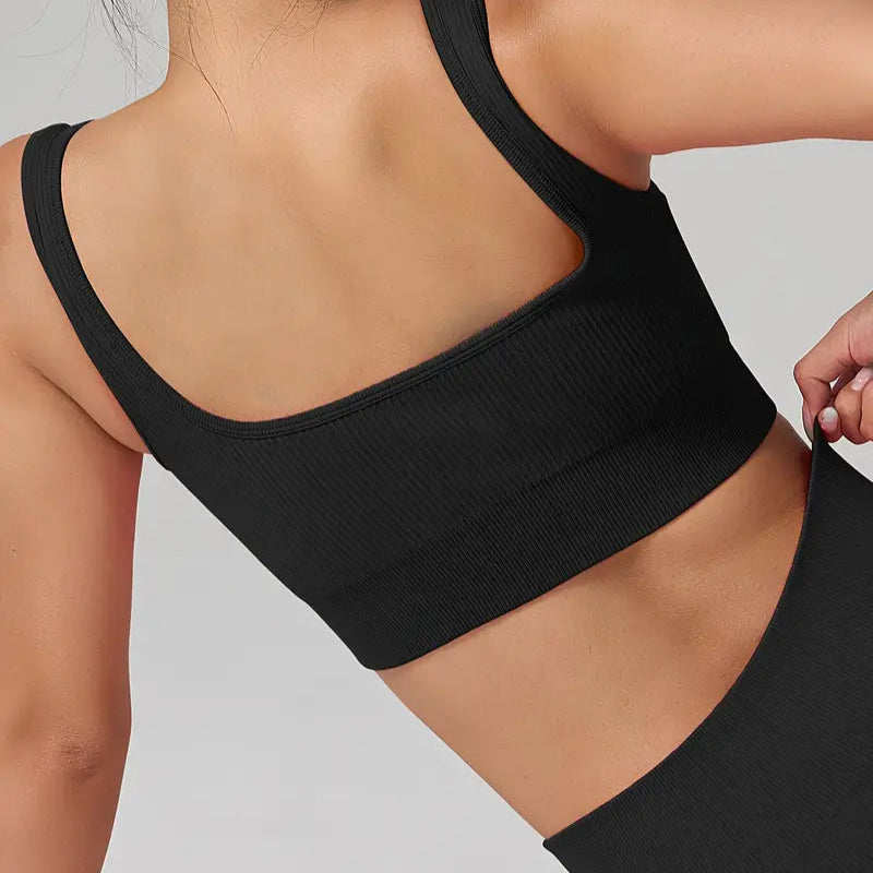 Conjunto Seamless Canelado Preto