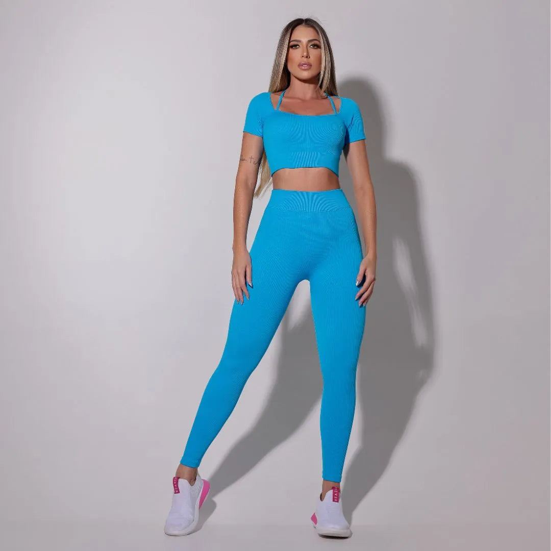 Conjunto Lizza Canelado Azul