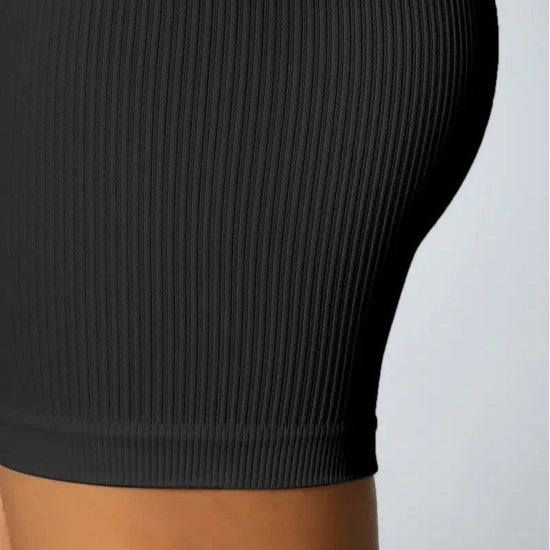 Conjunto Seamless Canelado Preto