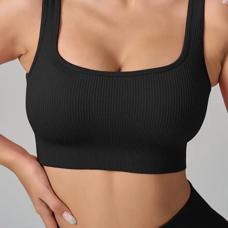 Conjunto Seamless Canelado Preto