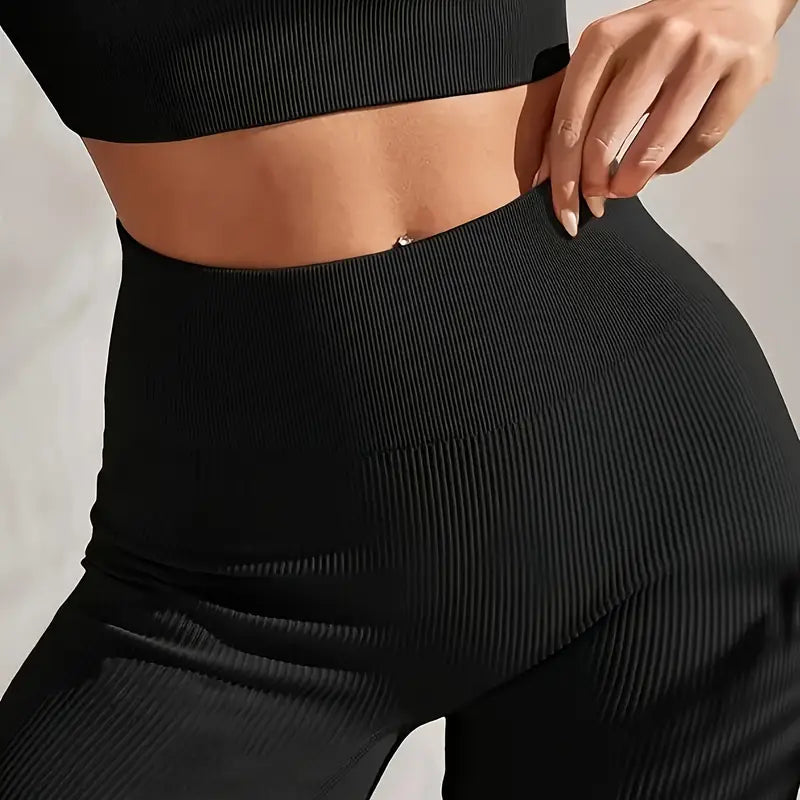 Conjunto Seamless Canelado Preto