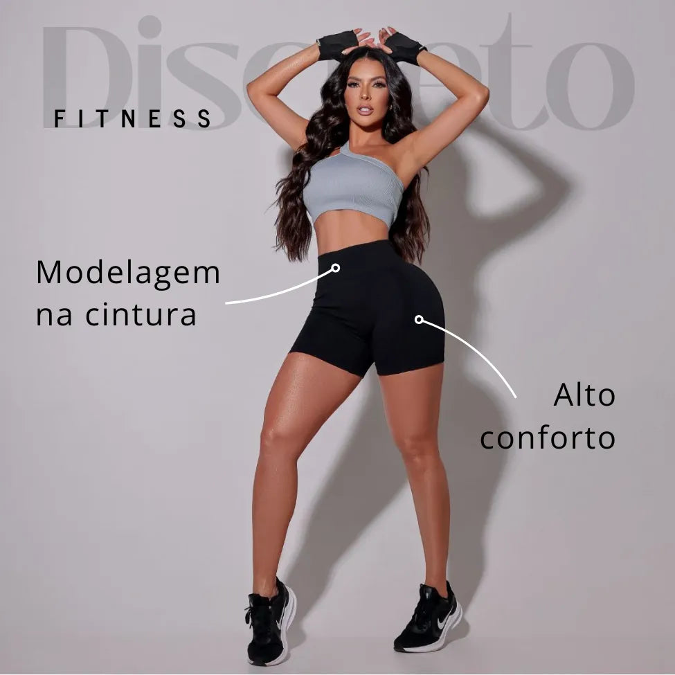 Short Feminino Fitness Preto - Sobre Essência
