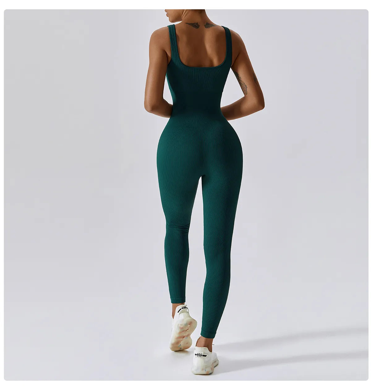 Macacão Longo Canelado Fitness Verde