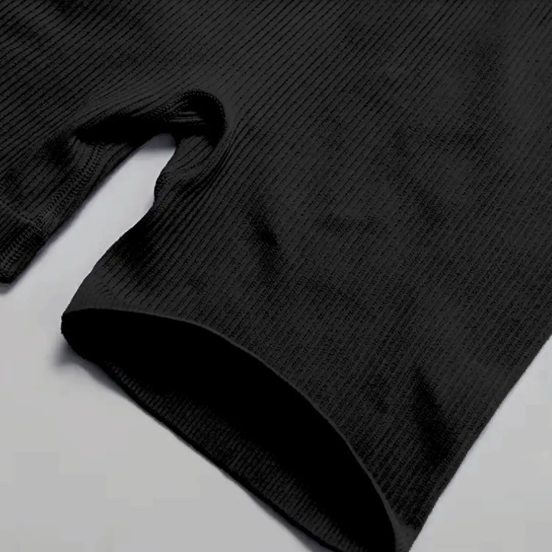 Macacão Elegante SlinFit Canelado Preto