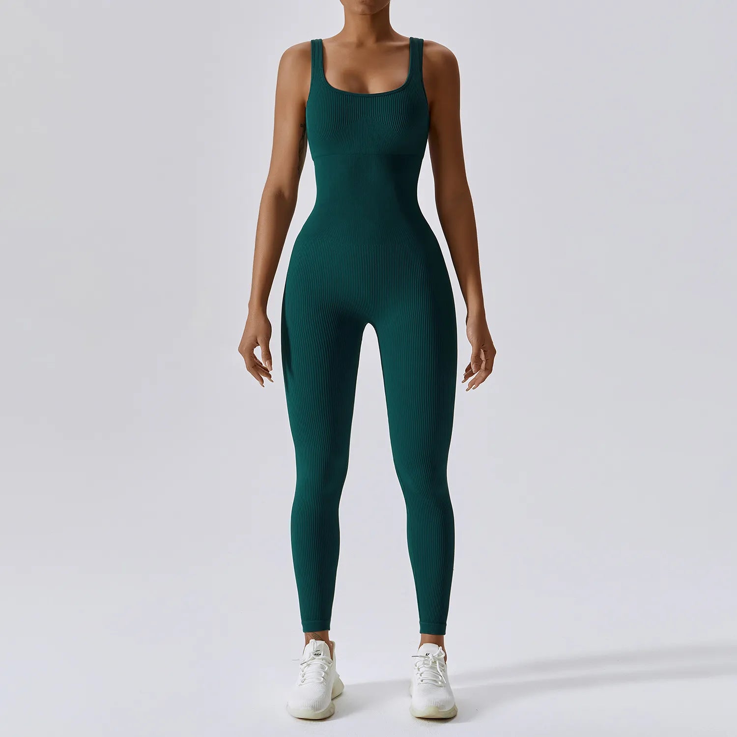 Macacão Longo Canelado Fitness Verde