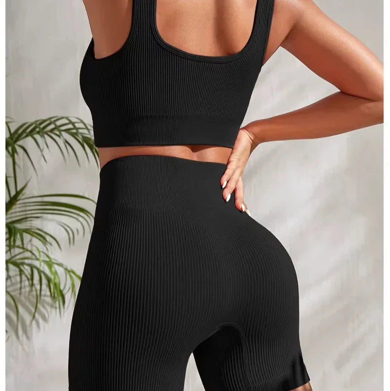 Conjunto Seamless Canelado Preto - Sobre Essência