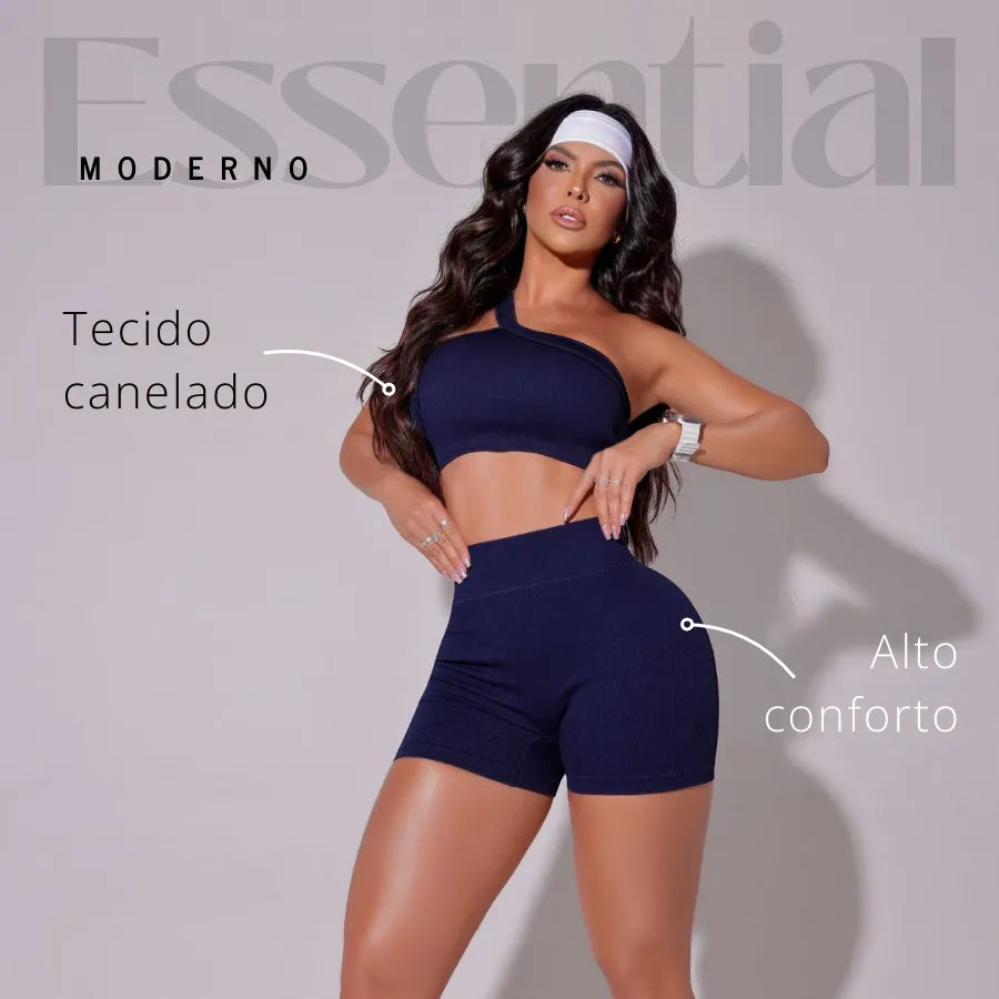 Conjunto canelado modern essential azul